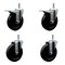 Service Caster 5 Hard Rubber Swivel 7/16'' Grip Ring Stem Caster Set 2 Total Lock Brakes, 4PK SCC-GRTTL20S514-HRS-716138-2-S-2 - alternate 1